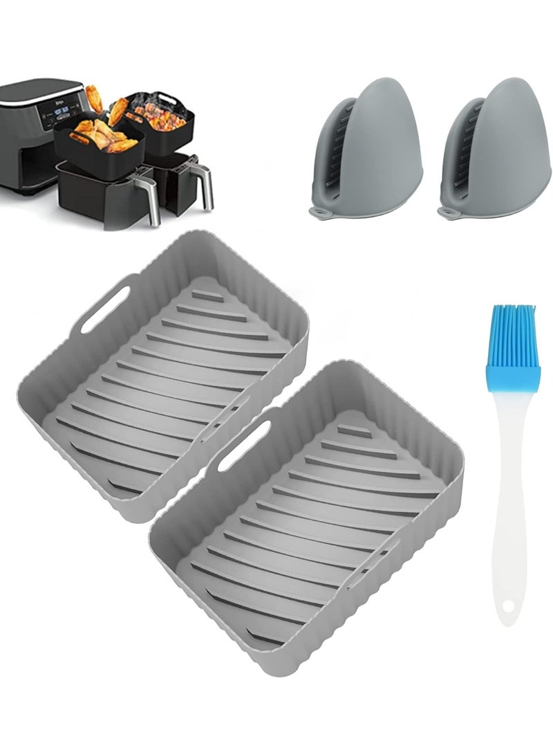 Bluejw Square Silicone Air Fryer Liners , Compatible with Ninja AF141 181, 8.5 Inch Air Fryer Liners for COSORI 5-6.5 QT, Reusable Silicone Basket, Air Fryer Accessories - Image 1